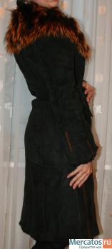 Дубленка из натуральной кожи и меха черного цвета(размер S) 2