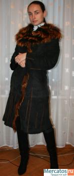 Дубленка из натуральной кожи и меха черного цвета(размер S) 5