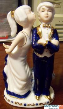 Фарфоровая парная статуэтка «Татьяна и Онегин» 2