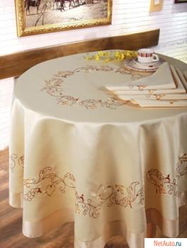 Столовое белье, круглые скатерти, салфетки