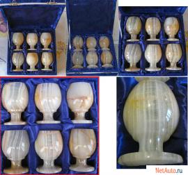 Набор бокалов из оникса натуральный камень