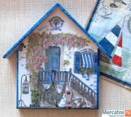 Ключница,или вешалка "Домик у моря ручная работа