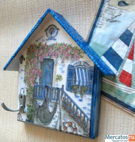 Ключница,или вешалка "Домик у моря ручная работа