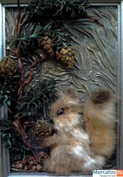 Картина из кожи" Белочка".