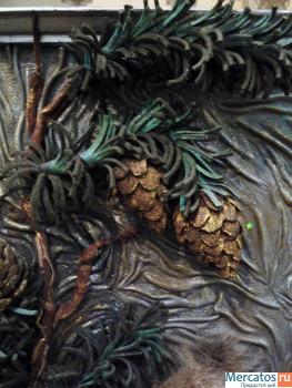 Картина из кожи" Белочка".