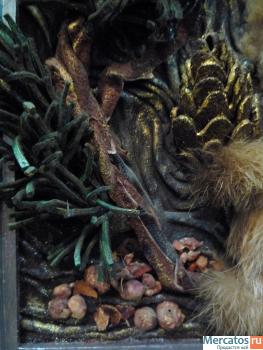 Картина из кожи" Белочка".