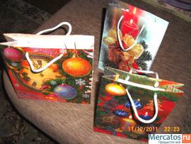 Пакеты подарочные новогодние (ламинированные, бумажные) 2