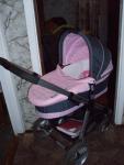 Продаю коляска Brevi Ovo 2 в 1 розовая с серым в отличном состоя