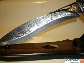 Сувенирный нож на подставке (орёл, волк) 7