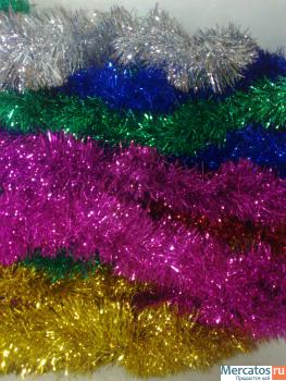 Елки настольные декорированные, мишура по распродажной цене.