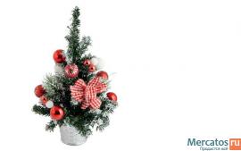 Елки настольные декорированные, мишура по распродажной цене. 2