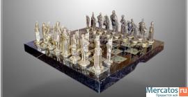 Шахматы Русские (фигуры из бронзы) в подарочной упаковке