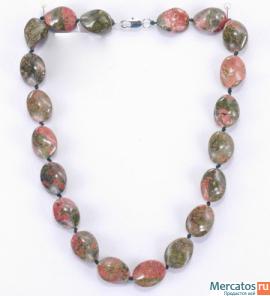 «Бусы из натуральной яшмы. Длина бусины 18 мм, шири»