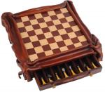 Коллекционные шахматы Kangaroo из мрамора и кожи кенгуру ручной