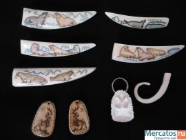 Броши из клыка моржа