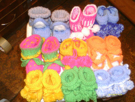 пинетки из детского акрила и шерсти, простые и оригинальные(ПИНЕ 10