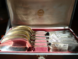 Набор серебряных столовых ложек СССР (1950-1960 гг.) с пробирным 2