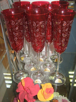 Винтажные бокалы в стразах 5