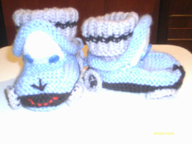 пинетки из детского акрила и шерсти, простые и оригинальные(ПИНЕ 6