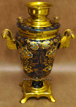 Самовар электрический 1.5 л. Художественная роспись "Кружева". 2