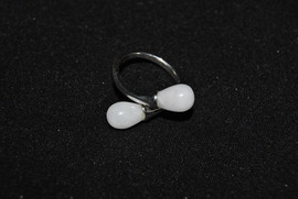 СТИЛЬНЫЙ КОМПЛЕКТ ИЗ БЕЛЫХ АГАТОВ, серебро 925 3