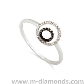 Кольцо с 30 брилл. и 14 черными брилл