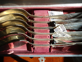 Набор серебряных столовых ложек СССР (1950-1960 гг.) с пробирным 3