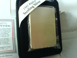 Zippo 1941 Replica Sterling Silver Hand Satin, #24, new 2