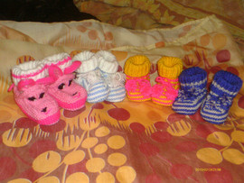 пинетки из детского акрила и шерсти, простые и оригинальные(ПИНЕ