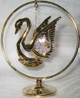 Фигурка декор Лебедь подвеска Сваровски Swarovski