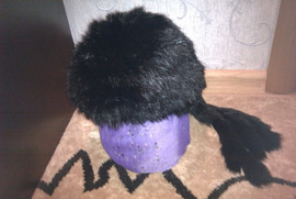 Шапка "вязаный мех" кролик