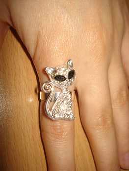 Кольцо кошка,бижутерия